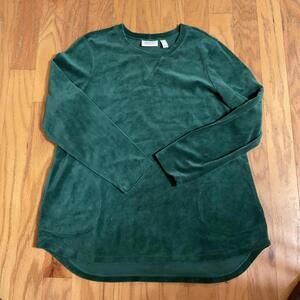 d&co Velour Long Sleeve Crewneck Top Sze Medium